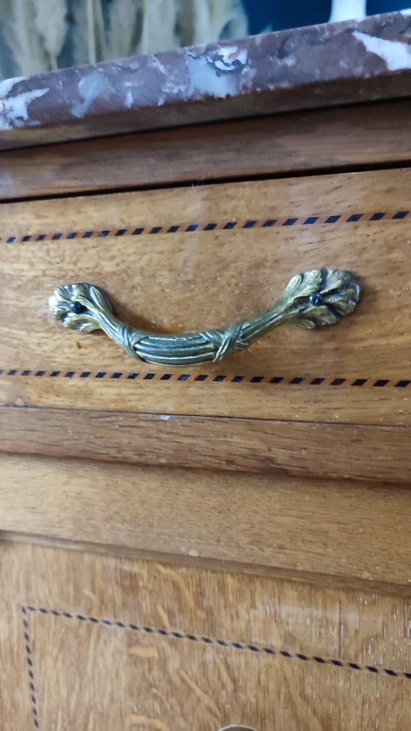 Art Deco oak and marble sideboard