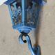 Old wall lamp vintage lantern hall and outdoor patina blue pastel