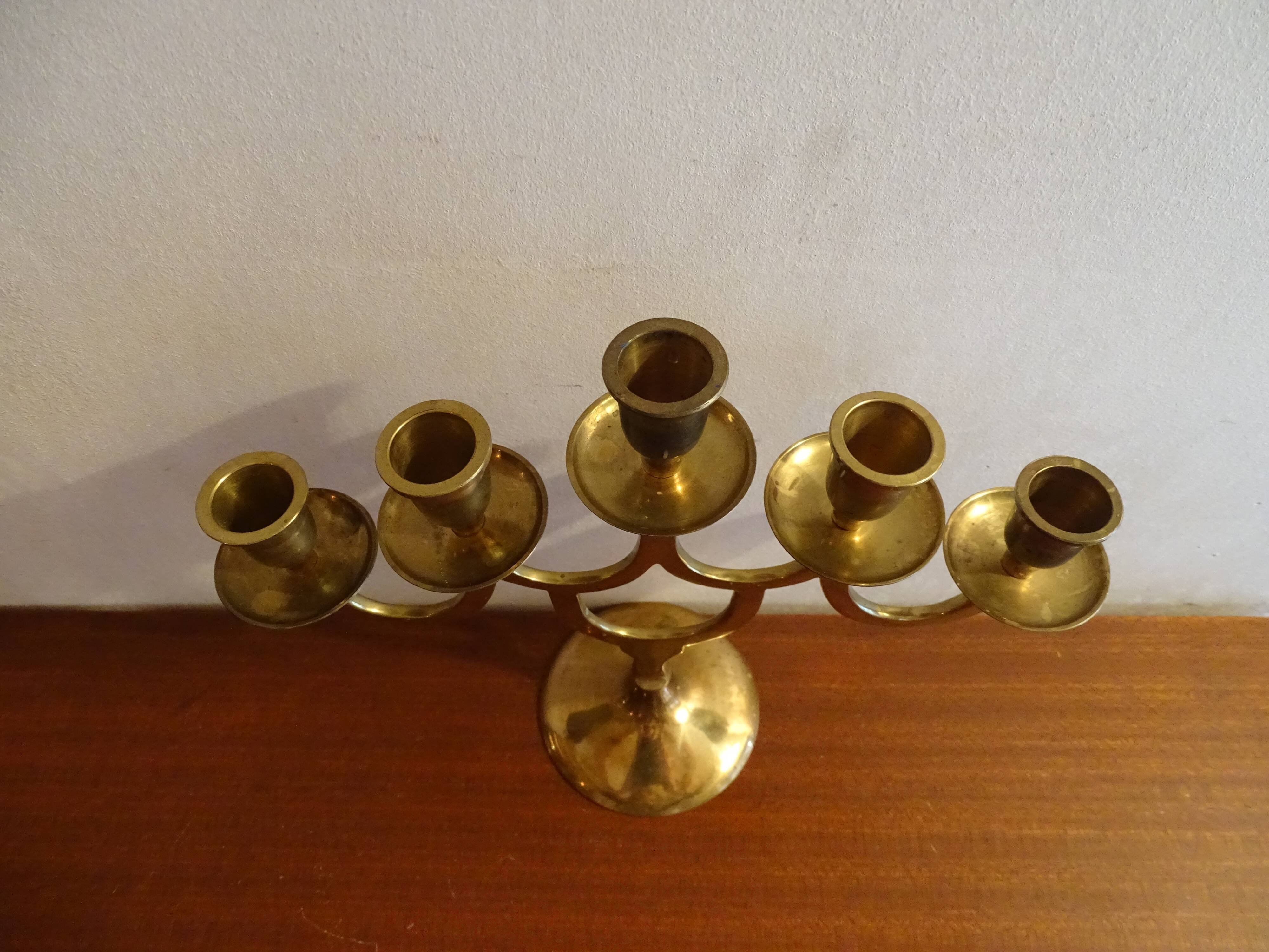 Chandelier 5 fires vintage brass