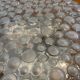 Vintage pressed glass ceiling light from the 1970s
