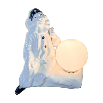 Ceramic Pierrot lamp