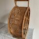 Rattan bottle holder, wood, vintage canework