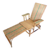 Chaise longue 1930 en rotin