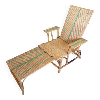 1930 rattan chaise longue