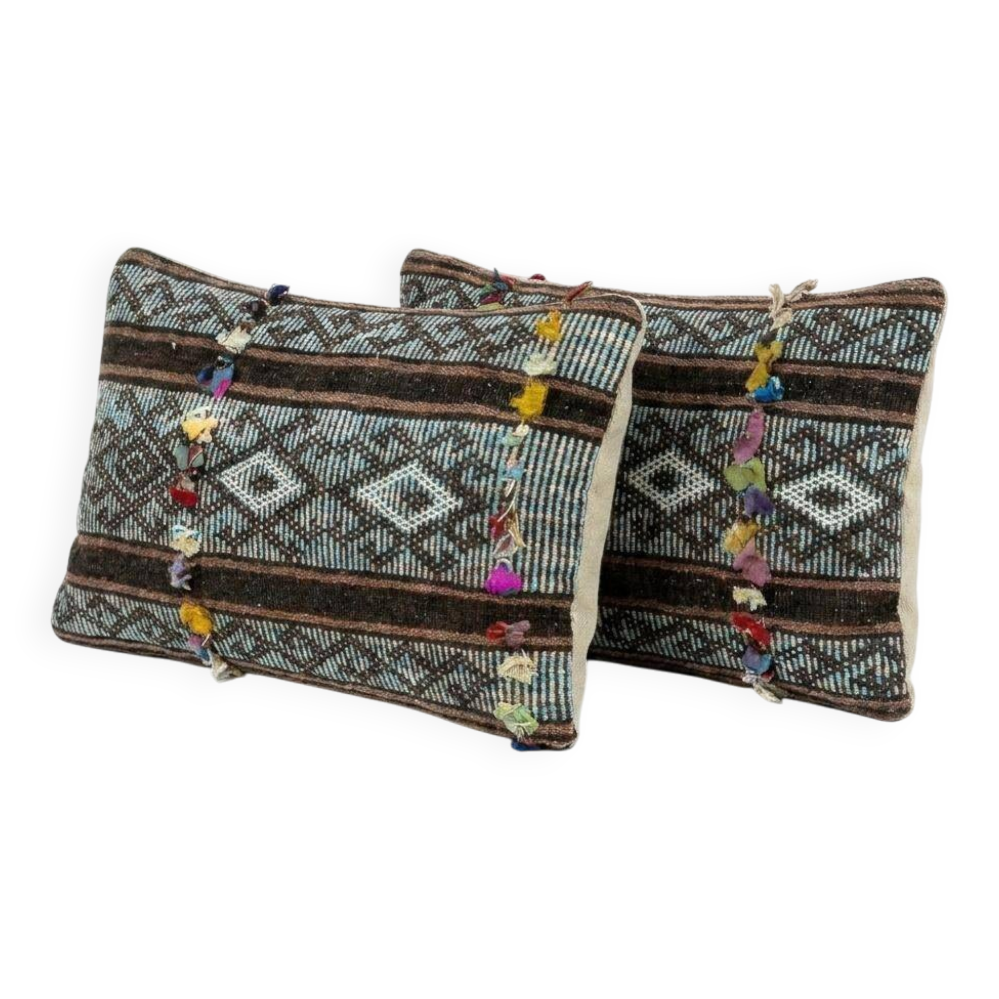 Set of 2 vintage kilim cushion covers 38x61 cm
