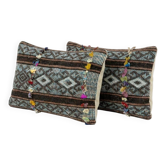 Set of 2 vintage kilim cushion covers 38x61 cm