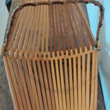 Foldable fruit basket made of wood and vintage bamboo