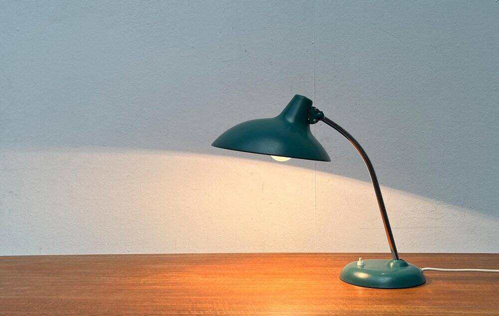 German green table lamp 6786 from the mid-century by Christian Dell for Kaiser Idell, 1960s.