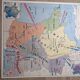 Old map of france school poster vintage climates atlantic coast 60s