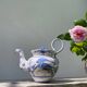 Moustiers blue ceramic teapot