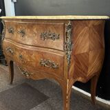Curved marquetry commode – marble top