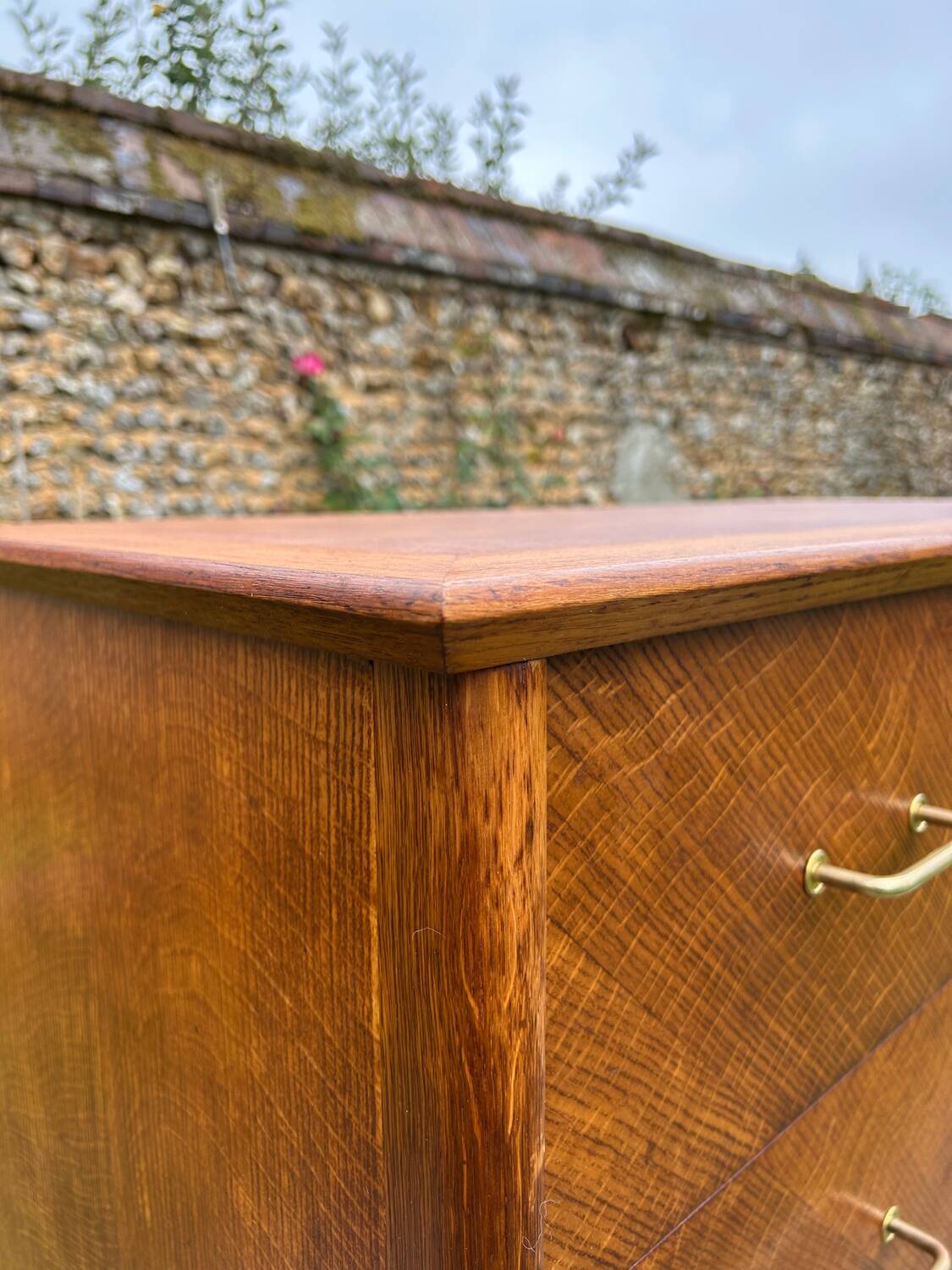Vintage 1950s chest of drawers in gilded oak