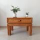 Vintage side table in bamboo and rattan from the 1970s.