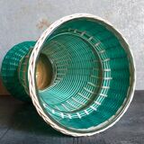 Glass vase and braided scoubidou thread 50s