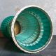 Glass vase and braided scoubidou thread 50s