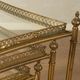 Set of 3 vintage Hollywood Regency nesting tables with brass frame and glass tops (1960s)
