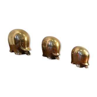 Vintage brass elephants