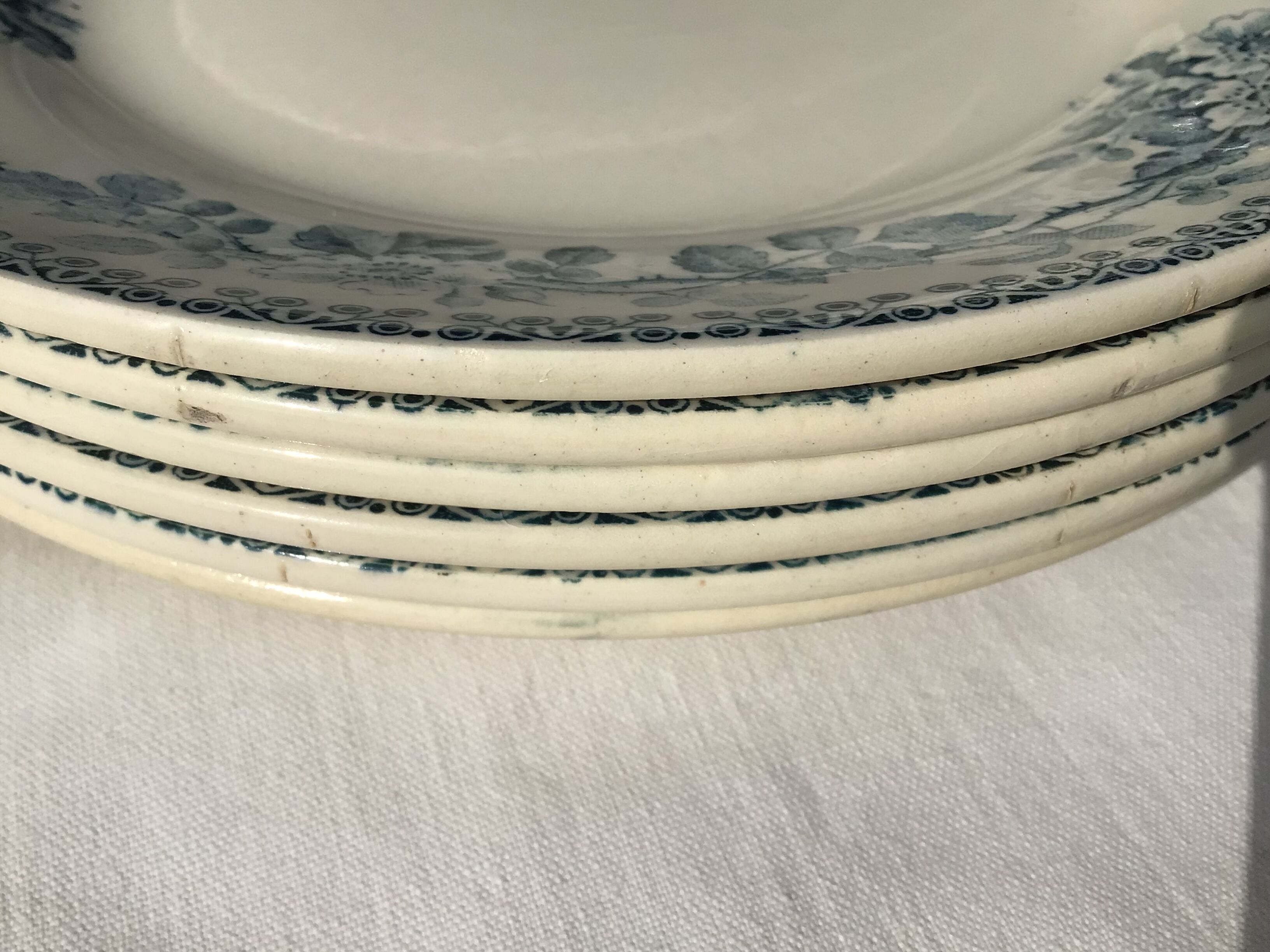 6 Flat plates Terre de Fer model Guadeloupe Debray gray blue