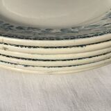 6 Flat plates Terre de Fer model Guadeloupe Debray gray blue