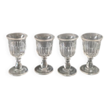 Vintage set of 4 hollow-ribbed tulip liqueur glasses