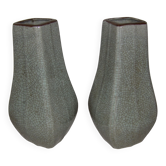 pair of large vases porcelain green celadon cracked XIX - XX th