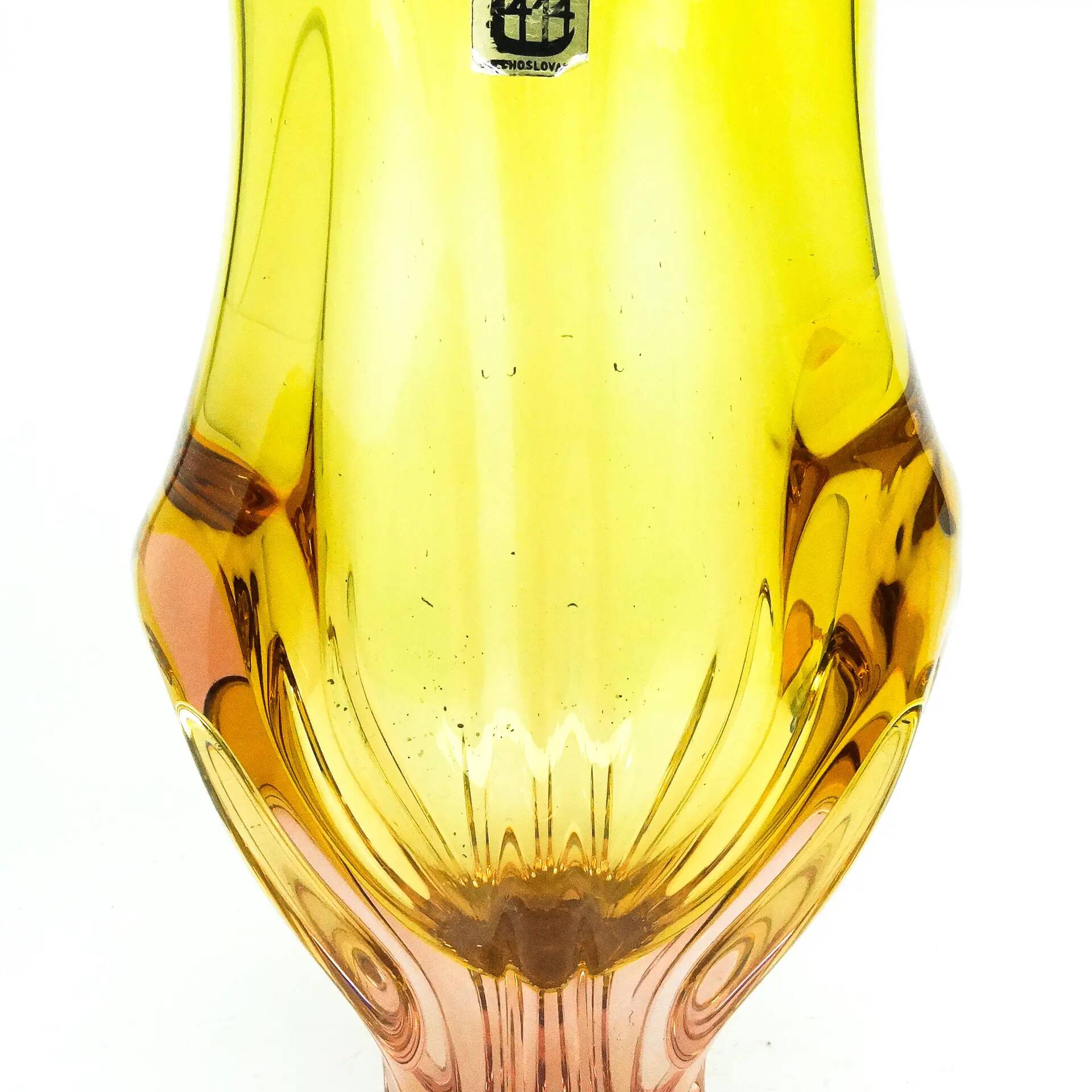 Mid-century modern vase, glass, designed by J. Hospodka, Czechoslovakia, 1960s