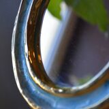 Blue and gold ceramic mirror