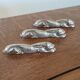 set of 3 silver hare knife rests vintage tableware