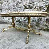Louis XVI style oval coffee table in onyx and gilt brass