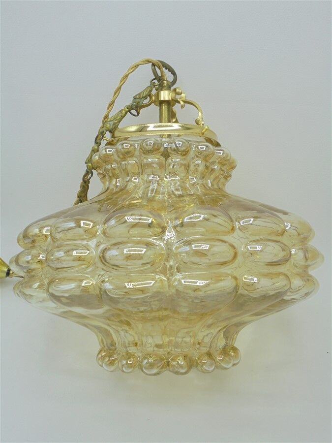 Gold glass hanging lamp