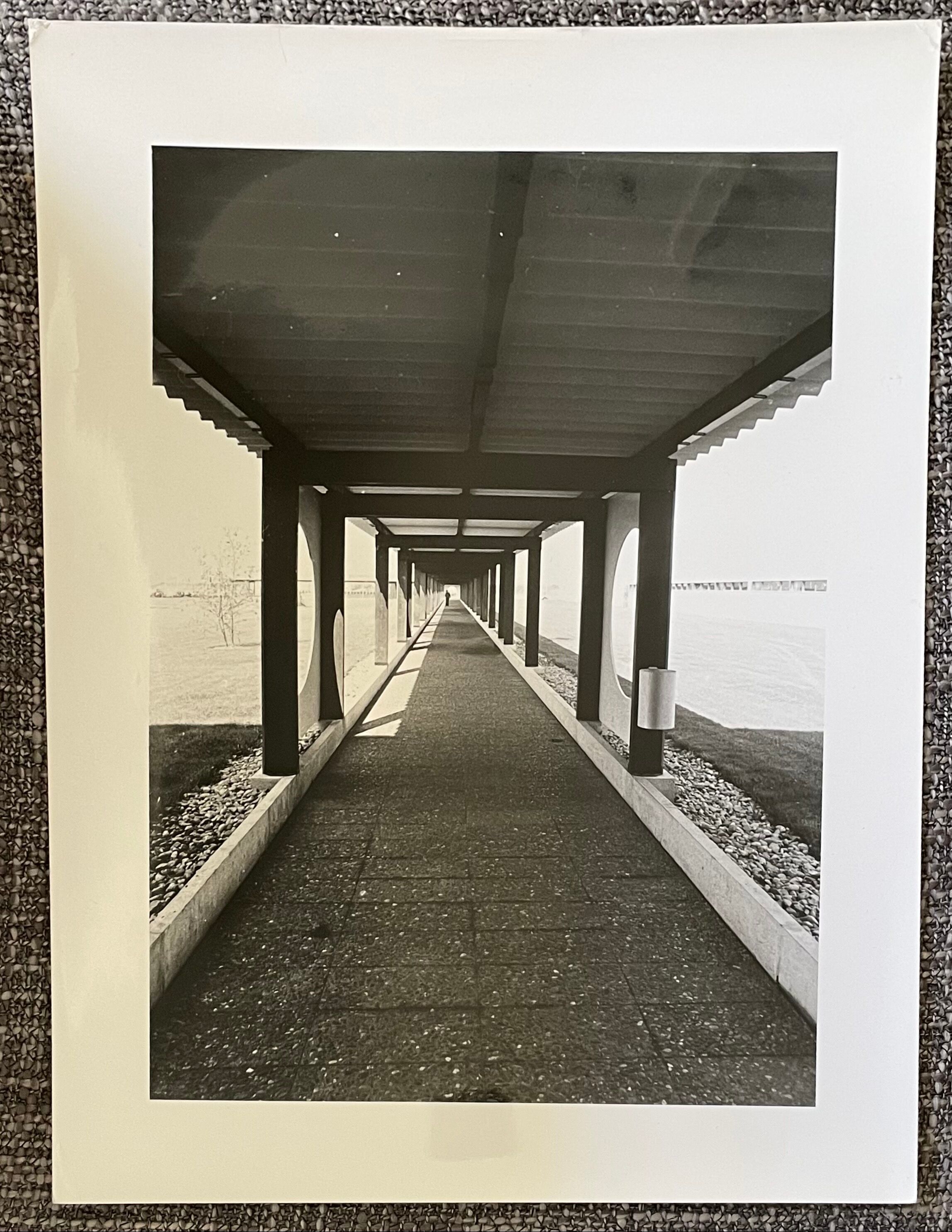 Photograph black and white silver print circa 1970 architecture