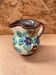 Antique cerart monaco ceramic pitcher chiseled flower decor 70's vintage
