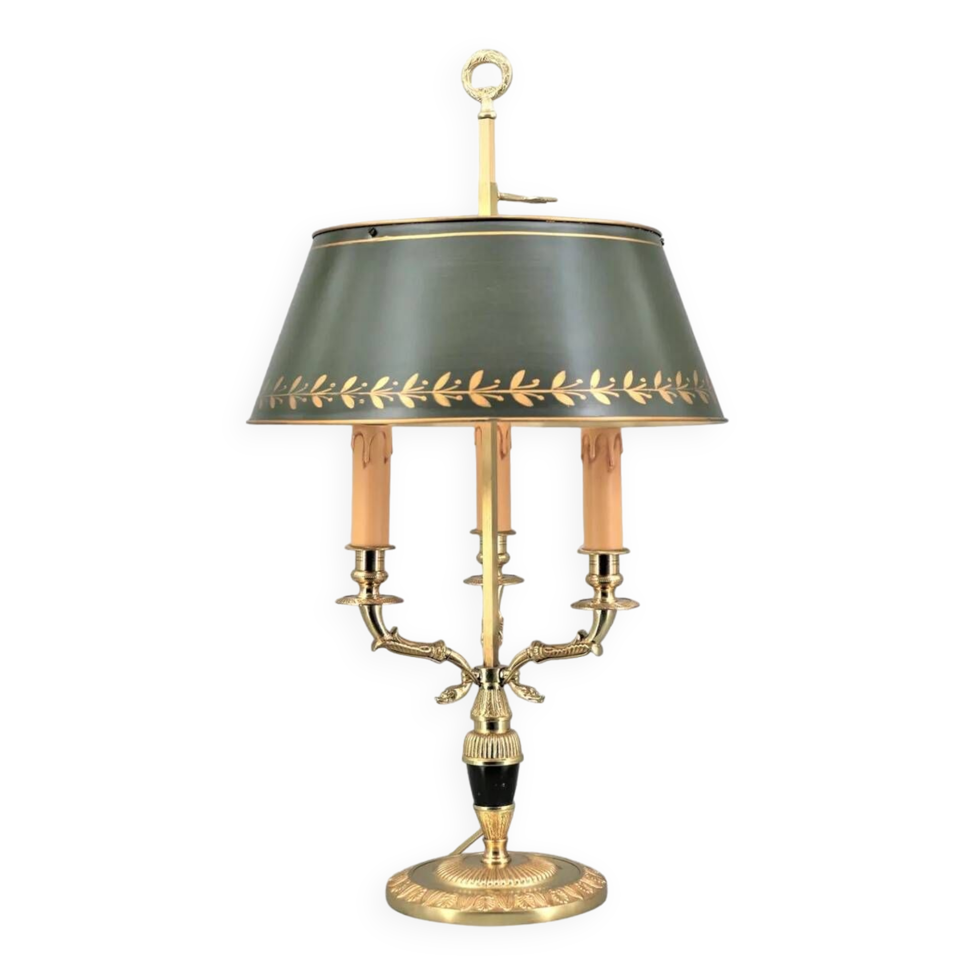 Empire style bronze hot water bottle lamp "Col de Cygnes"