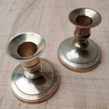 Duo of brass candlesticks