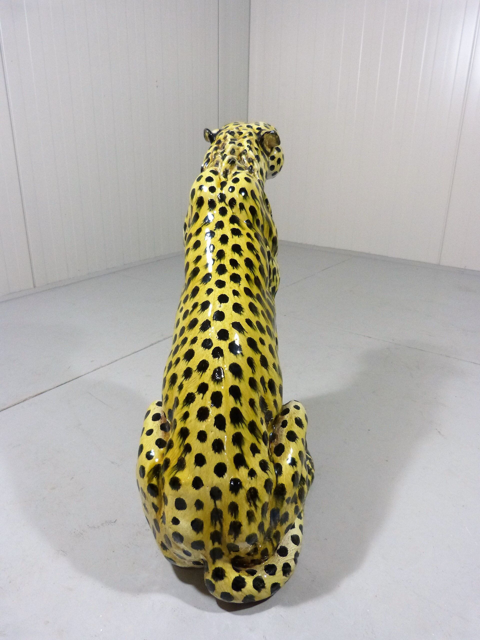 Vintage terracotta Cheetah, Italy 1960