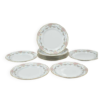 Louis xvi style limoges porcelain flat plates