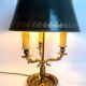 Bronze bouillotte lamp, Empire style, with dimmer switch.