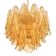 Contemporary Modern Amber "Rondini" Murano Glass Chandelier.