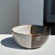 White and glossy brown two-tone ceramic bowl, matt earth