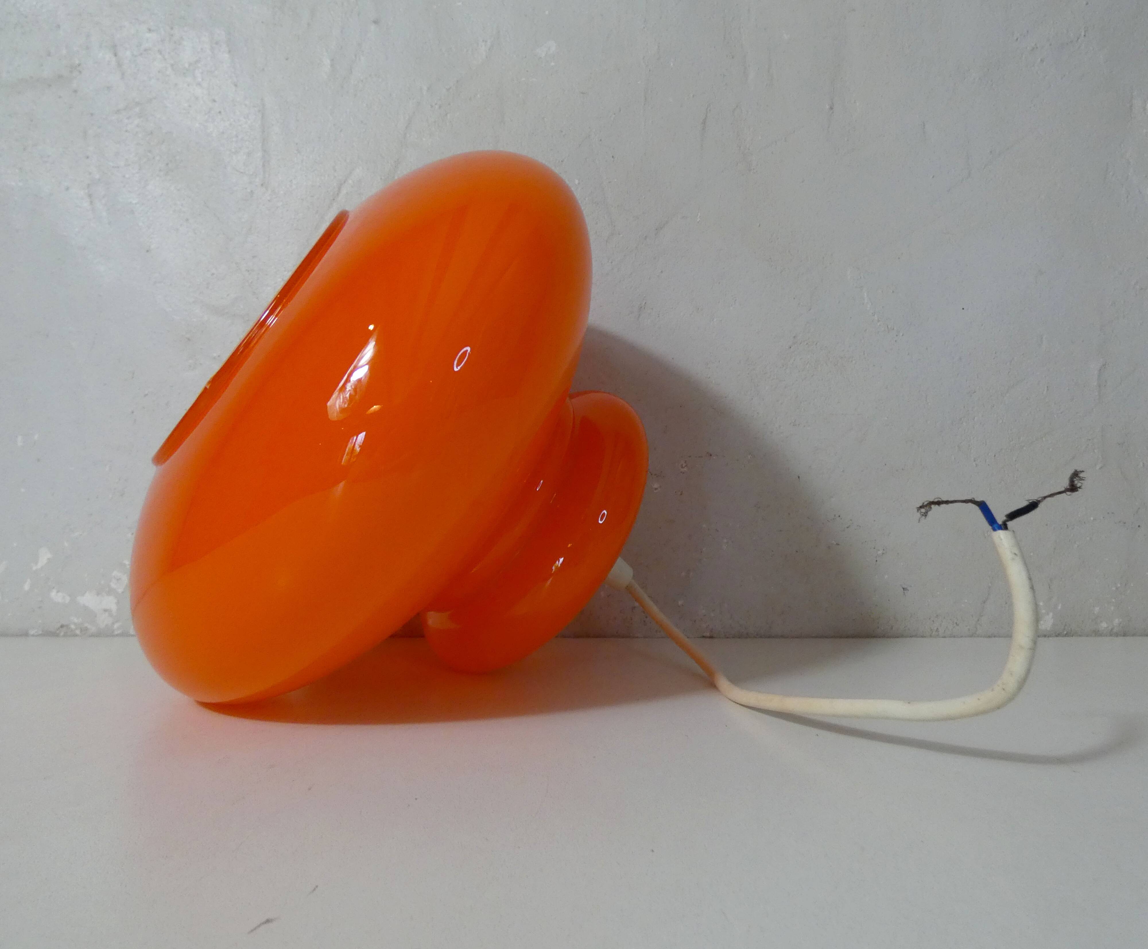 Orange glass pendant light