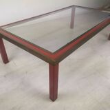 Table basse laiton verre
