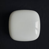Minimalist square opaline ceiling light or wall lamp.