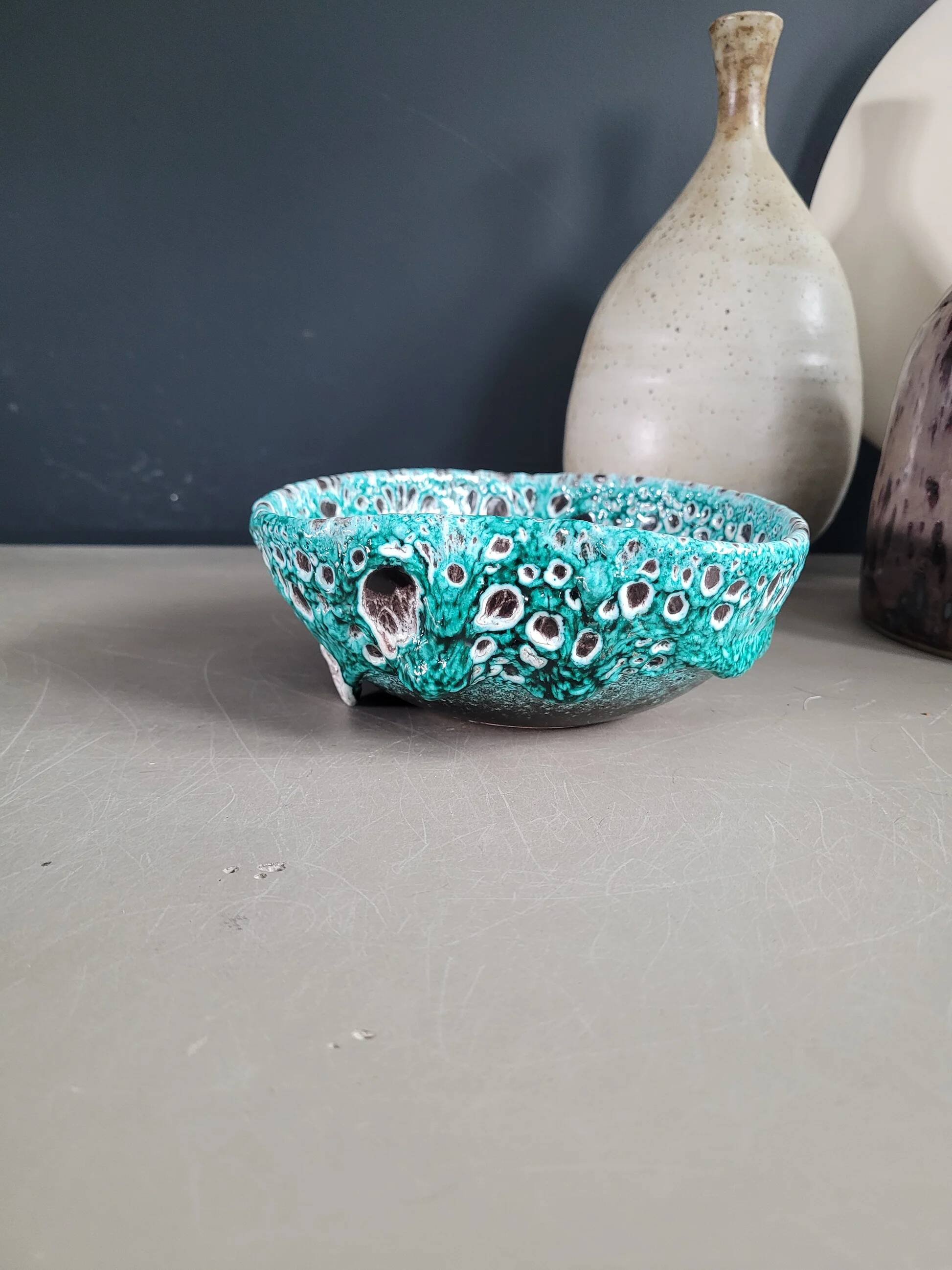Turquoise fat lava bowl - Ref 1000