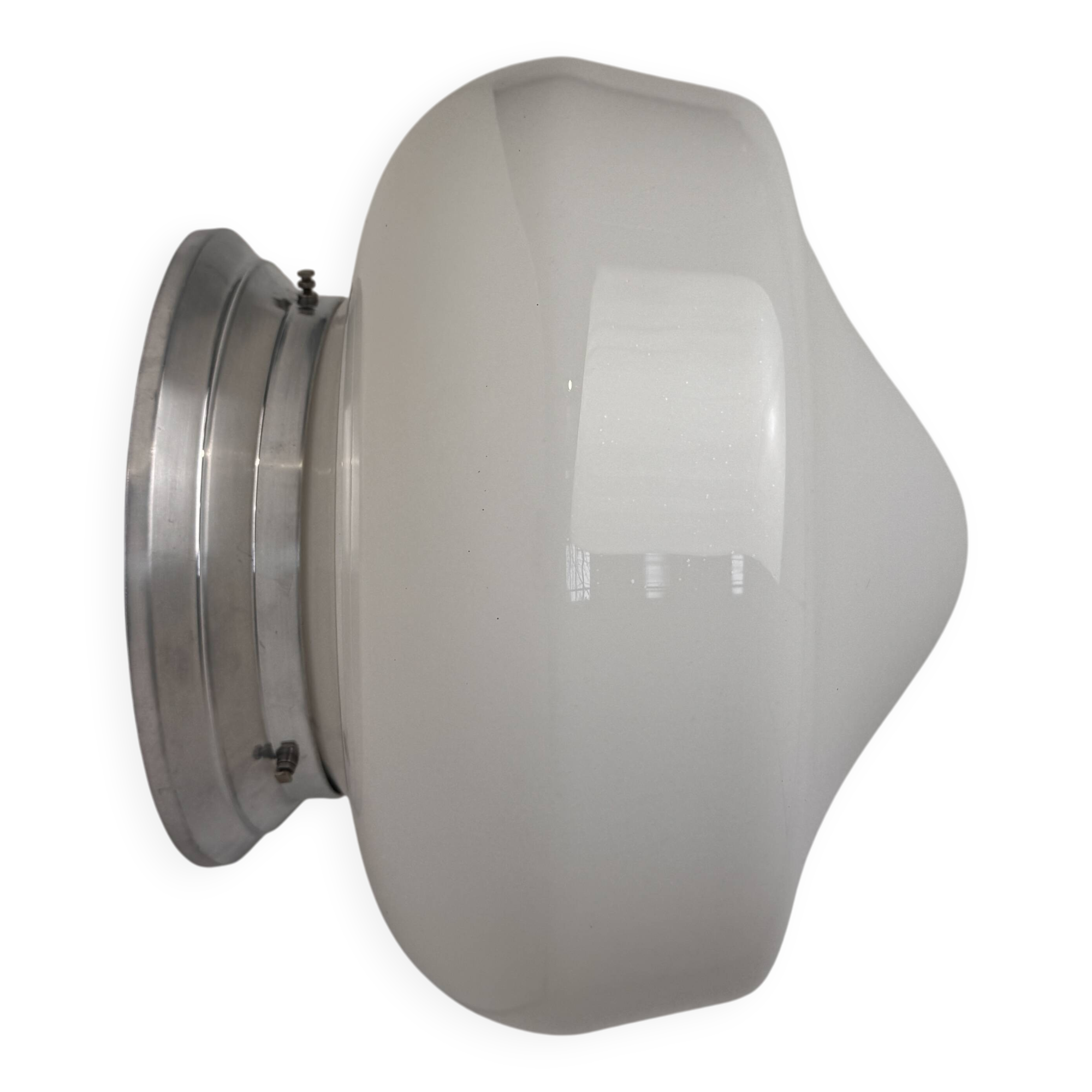 Antique ceiling light or vintage wall light in xl opaline