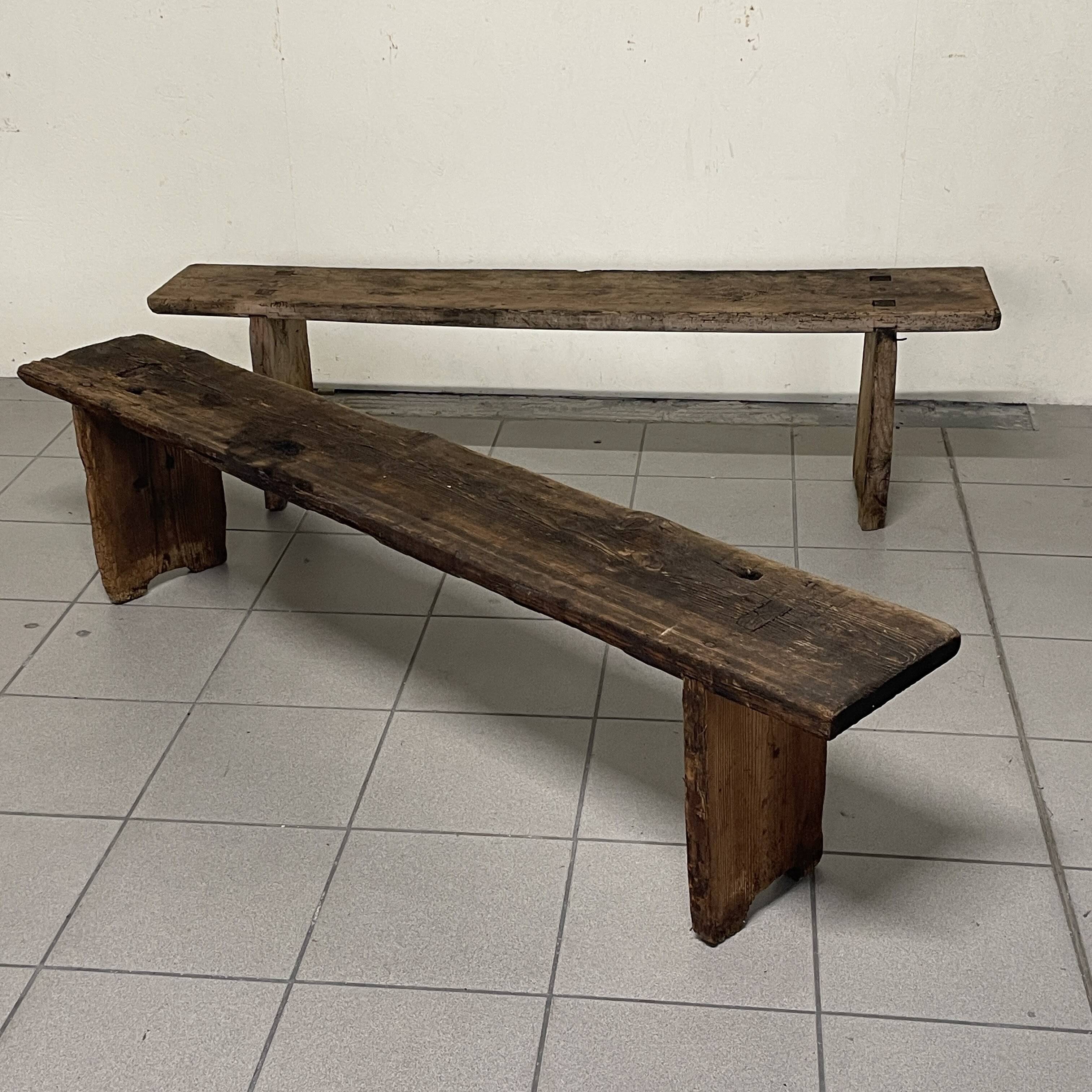 Pair of rustic benches, early 1900s