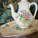 Teapot and dish porcelain luneville