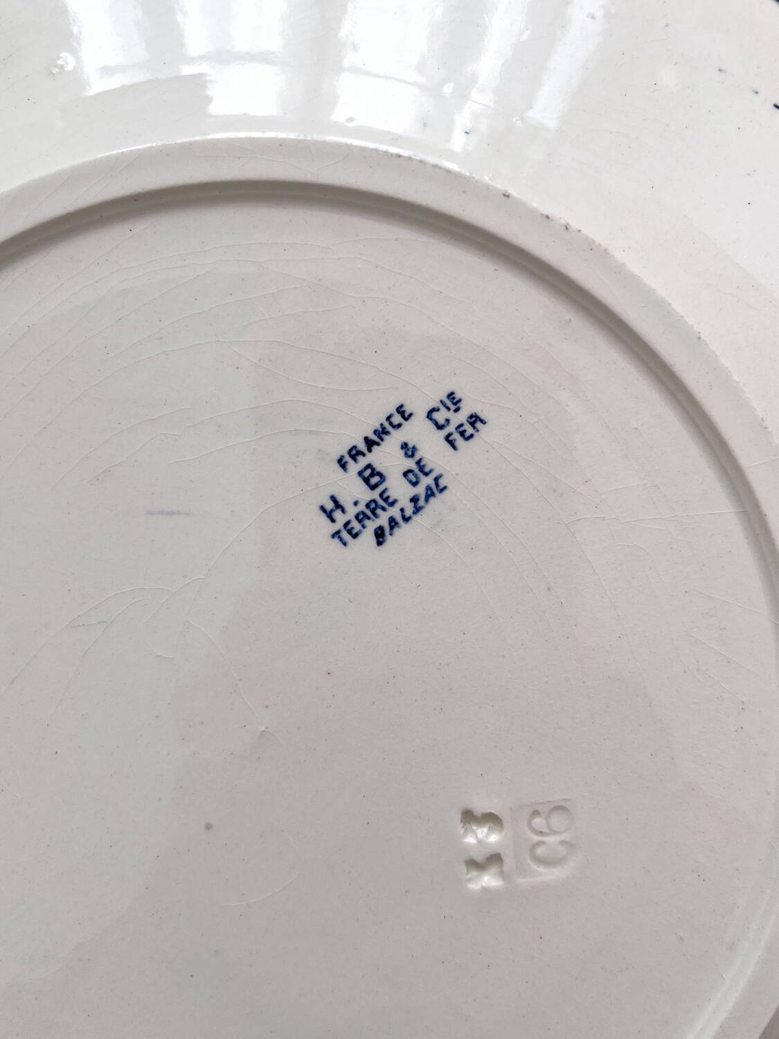 8 ironstone dinner plates “Balzac” Choisy le Roi