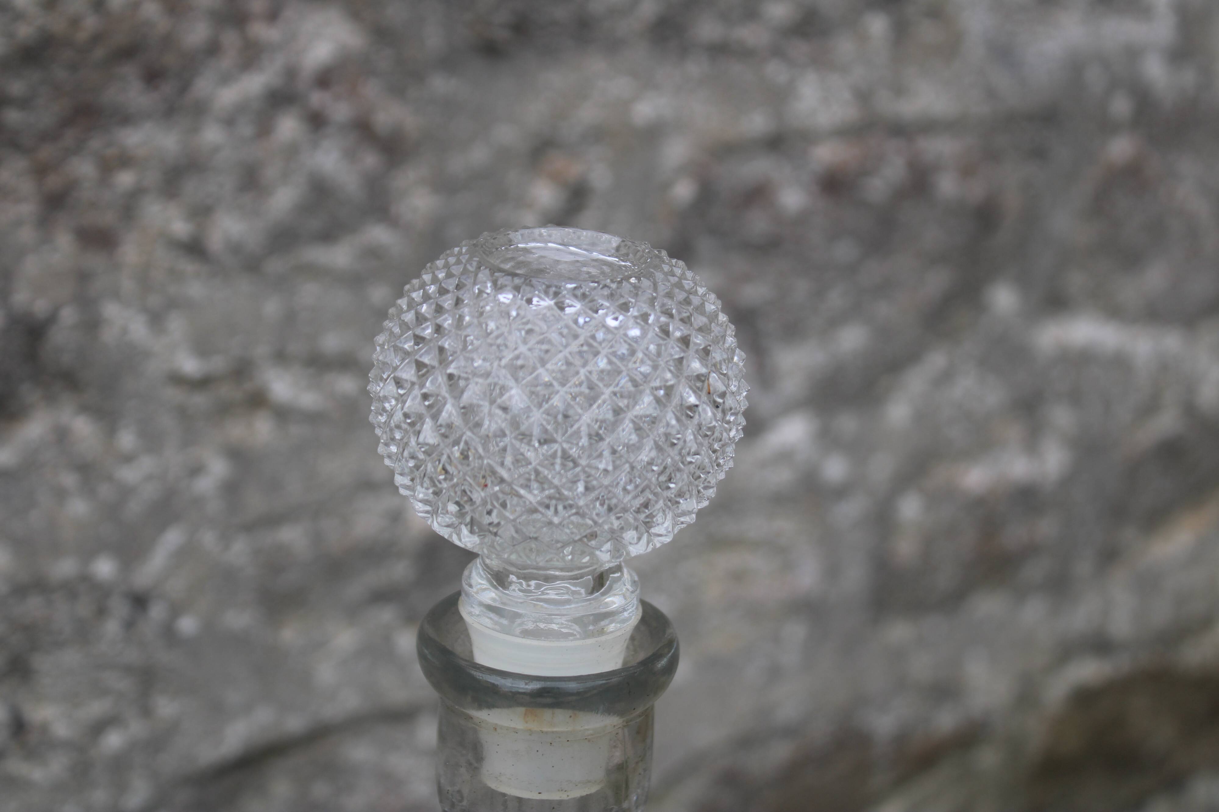 Superb vintage chiseled glass carafe