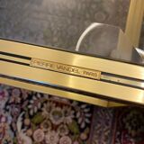 Lacquered brass, glass a two tier coffee table Pierre Vandel, circa 1970