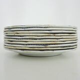 10 assiettes à dessert en faïence signées HB Choisy le roi XIXème